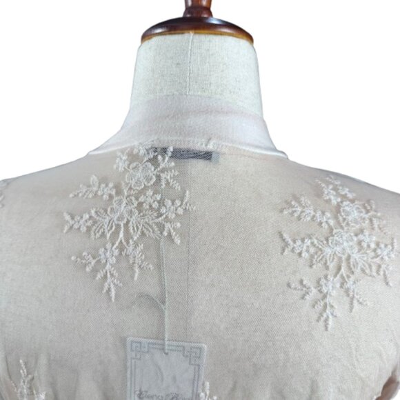 NWT Elena Baldi Sheer Lace Open Front Coquette Fairy Whimsical Cardigan Robe - Picture 7 of 10